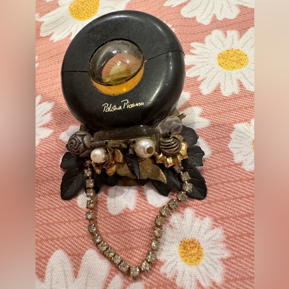 One of a Kind hand crafted Paloma Picasso mini perfume brooche